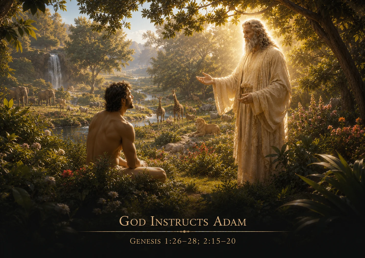 God instructs Adam