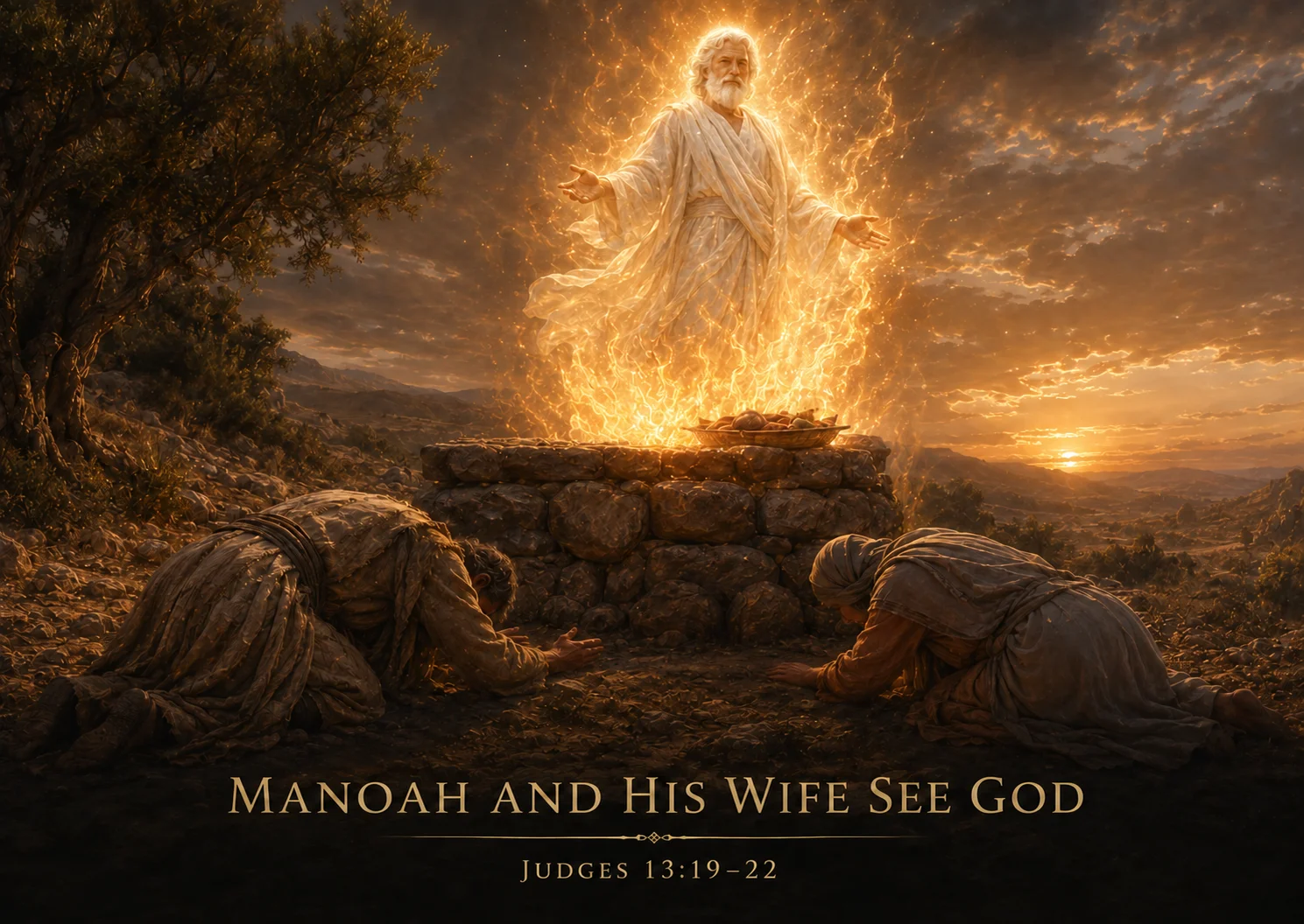 Manoah and his wife see God